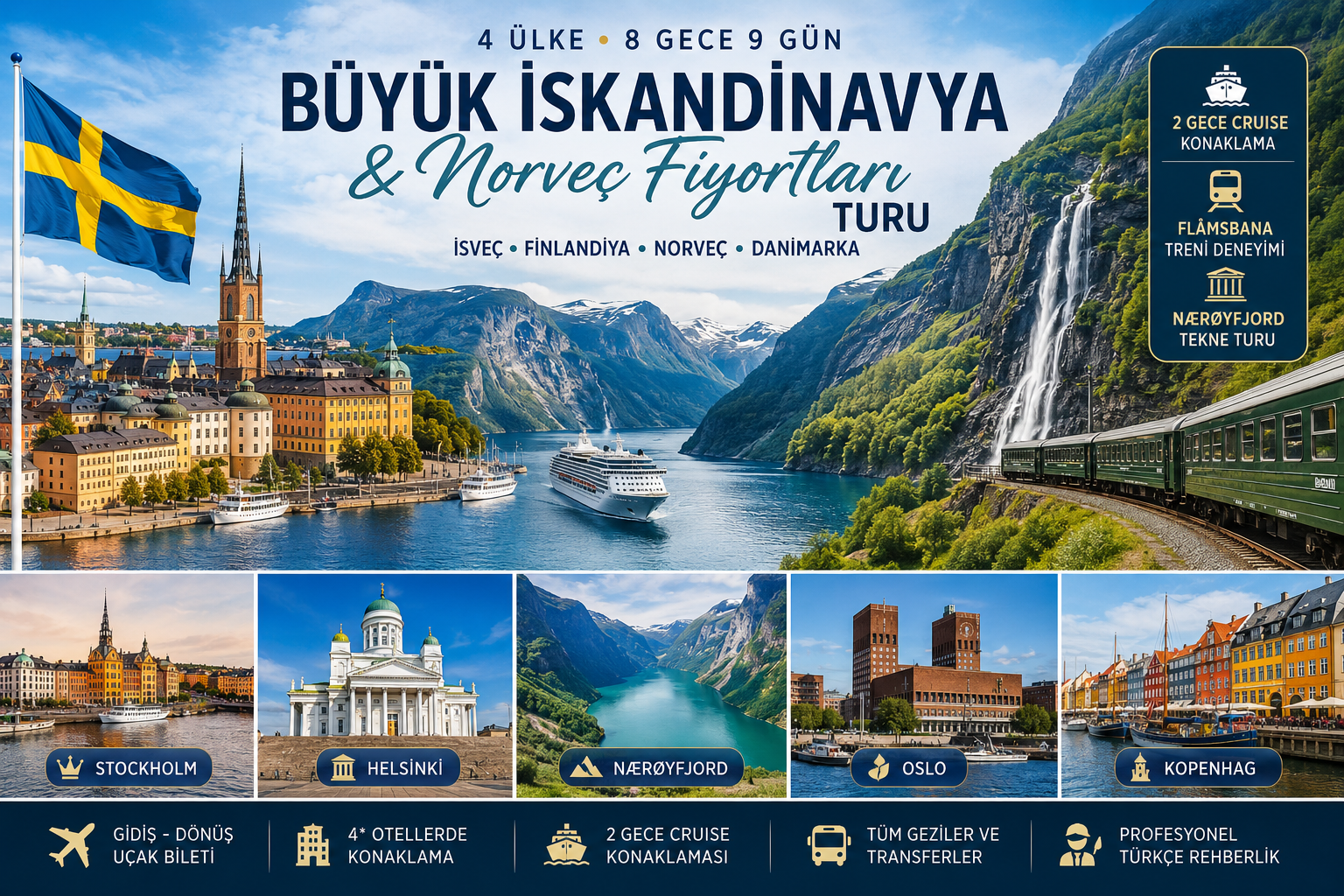 BÜYÜK İSKANDİNAVYA & NORVEÇ FİYORTLARI TURU
